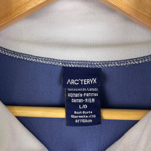 ARC'TERYX Blue Long Sleeve Quarter Zip Pullover Baselayer Light Women's Large - Picture 5 of 7